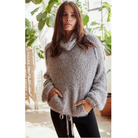 Free People Heatin Up Bubble Pullover Gray Soft Knit Sweater Medium - Picture 3 of 8